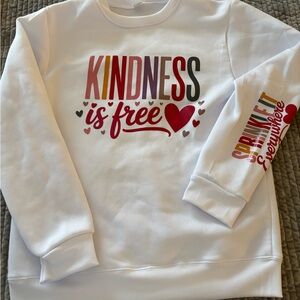 White Sweatshirt with Colorful Print